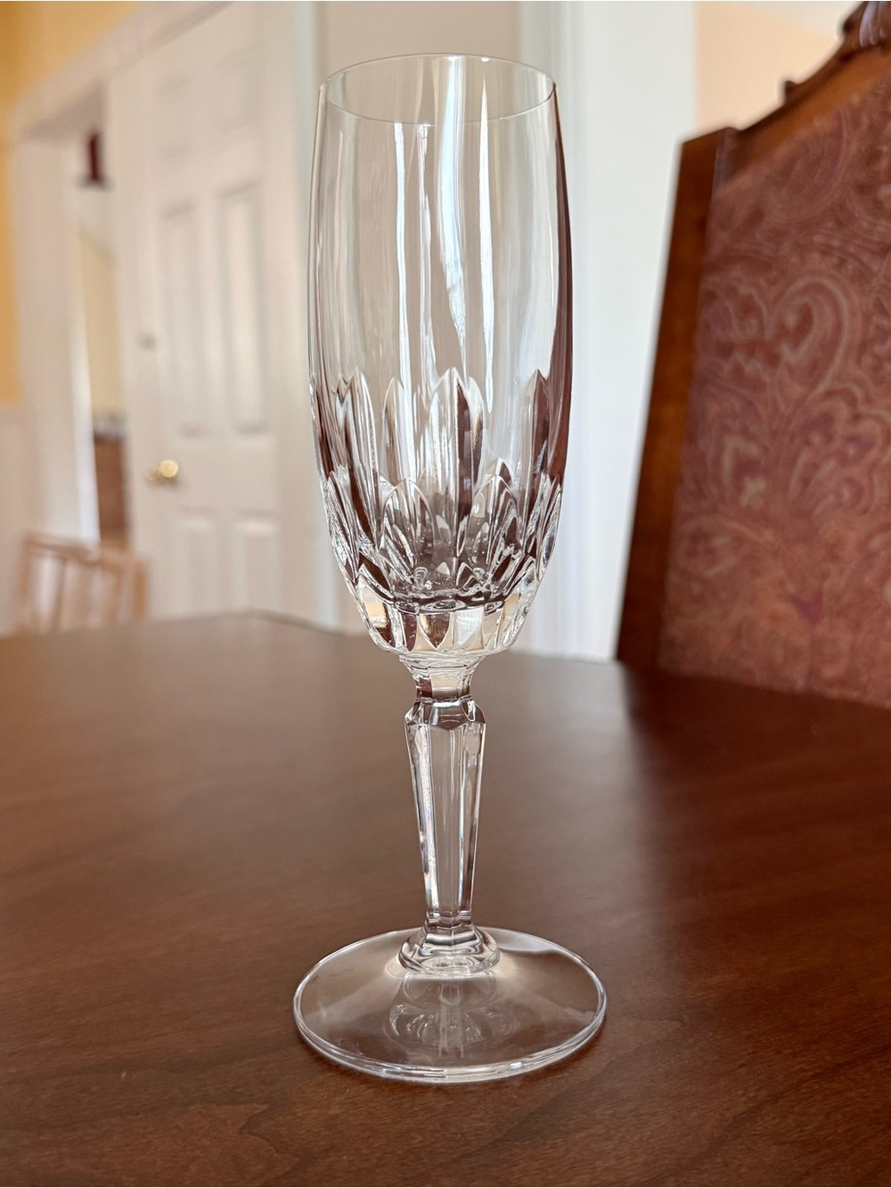 Vintage Mikasa Symphony Fluted Champagne Crystal Glass Flute 7.5in Discontinued